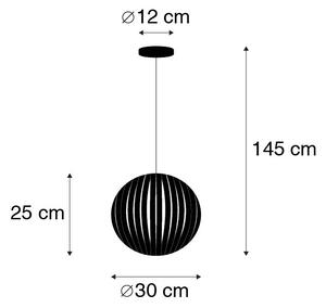 Nowoczesna lampa wisząca czarna 30 cm - Zoë Oswietlenie wewnetrzne