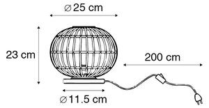 Wiejska lampa stołowa czarna 25 cm - Canna Oswietlenie wewnetrzne