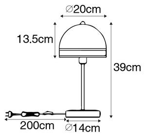 Orientalna lampa stołowa biała z rattanem 20 cm - Magna Rattan Oswietlenie wewnetrzne