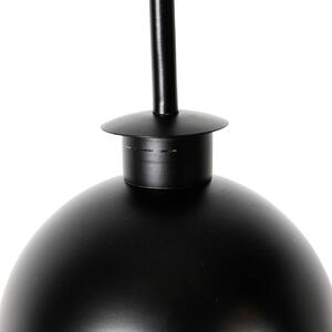 Przemysłowa lampa podłogowa czarna z mosiężnym 2-punktowym - Haicha Oswietlenie wewnetrzne