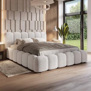 MebleMWM Łóżko tapicerowane z pojemnikiem SFG0183 | 180x200 | Boucle | Biały #2
