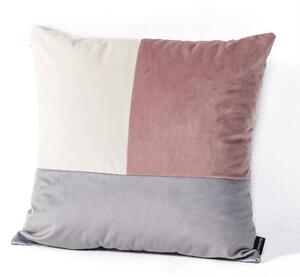 Poduszka Patchwork kwadratowa pink grey white