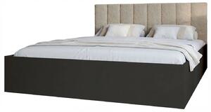 Czarne łóżko z zagłówkiem tapicerowanym boucle 90x200 F9-R73
