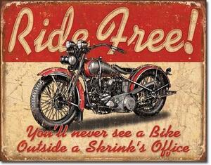 Metalowa tabliczka Ride Free, (41 x 32 cm)
