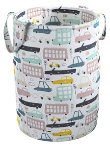 Kosz na zabawki Tobi kolor beżowy tkanina wzorzysta