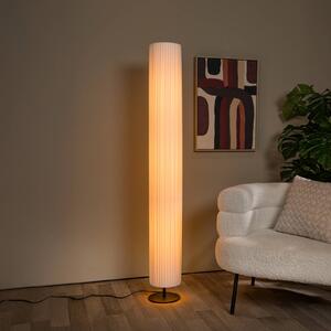 Lucide Lampa stojąca FOLD, biały / opal, salon / jadalnia, tkanina / materiał / jedwab