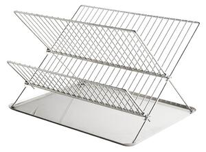 Metalowy ociekacz dwupiętowy w kolorze srebra z połyskiem 41x31 cm Dry-It – Mette Ditmer Denmark
