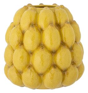 Żółty kamionkowy ręcznie malowany wazon (wysokość 22 cm) Limone – Bloomingville