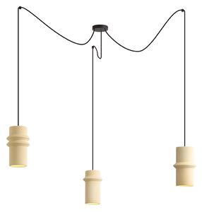 Retro Lampa Wisząca Beżowa 3-punktowa - Monti