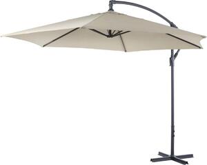 Lifetime Parasol ogrodowy ze stojakiem, prostoktny, uchylny, na balkon i taras, 300x300 cm, beowy