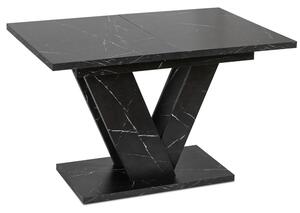 Stół Prostokątny Rozkładany CLARK 120-160 cm Czarny Marmur Glamour