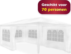 Lifetime Garden Pavilion 3x6 metrów - Namiot imprezowy z bocznymi cianami i oknami Pawilon ogrodowy dla 70 osób - Namiot na przyjcia w ogrodzie - Biay - System Click
