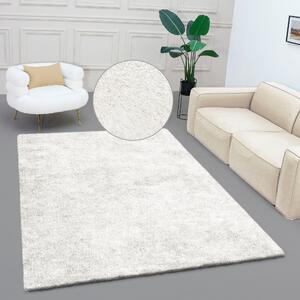 Biały dywan z długim włosiem 80x150 cm