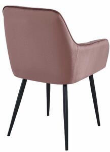 MebleMWM Krzesła z podłokietnikami SOLDEN 3907 | Różowy welur | 2 sztuki