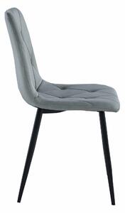 MebleMWM Krzesła tapicerowane LIBRA 3834 | Srebrno-szary welur | 4 sztuki
