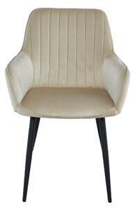 MebleMWM Krzesła z podłokietnikami SOLDEN 3906 | Beżowy welur | 2 sztuki