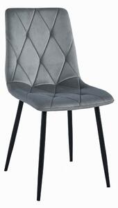 EMWOmeble Krzesła tapicerowane LIBRA 3834 srebrno-szary welur / 4 sztuki