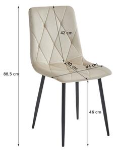 EMWOmeble Krzesła tapicerowane LIBRA 3834 srebrno-szary welur / 4 sztuki
