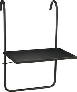 Stolik balkonowy Mica Decorations Seatle – Meble balkonowe – Pyta balkonowa – 57,5 x 38 cm – Metal – Czarny