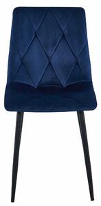 EMWOmeble Krzesła tapicerowane LIBRA 3837 granatowy welur / 4 sztuki