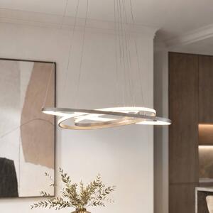 Lampa wisząca Ezana Lucande, możliwość ściemniania, aluminiowy / szary / cynkowy, salon / jadalnia, metal, nowoczesny