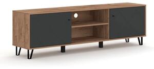 Szafka RTV Dwudrzwiowa BACARDI 183 cm Dąb Craft Tobacco/Grafit Nowoczesna