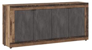 Komoda Czterodrzwiowa BLAGO 180 cm Ciemny Dąb/Grafit Loft