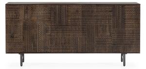Ciemnobrązowa komoda z litego drewna mango 160x75x40 cm Kalai – MOME