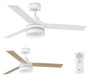 FARO Barcelona FARO 33460 - LED wentylator sufitowy z głośnikiem ICE LED/15W/230V biały/brązowy FA33460