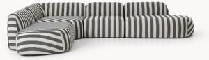 Narożna sofa modułowa XL w paski z szezlongiem Wolke