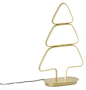 Świąteczna lampa stołowa Arbre, złota choinka z diodą LED