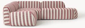 Narożna sofa modułowa w paski z szezlongiem Wolke (4-osobowa)