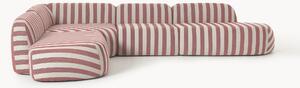 Narożna sofa modułowa XL w paski z szezlongiem Wolke