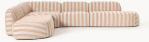 Narożna sofa modułowa XL w paski z szezlongiem Wolke