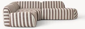 Narożna sofa modułowa w paski z szezlongiem Wolke (4-osobowa)