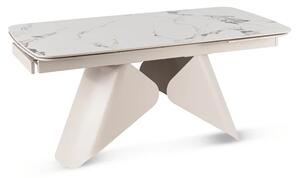 Stół Rozkładany Prostokątny VERONA 160-240 cm Ceramiczny Biały Marmur/Kaszmir Nowoczesny