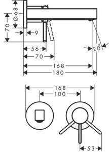 Bateria umywalkowa podtynkowa HANSGROHE Finoris 76051670 Czarny mat