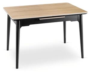 Stół Rozkładany Prostokątny SAMER 120-160 cm Ceramiczny Dąb/Czarny Nowoczesny