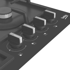 Płyta gazowa BEKO Pro500 HBIAG64225SBP WOK Żeliwne ruszty Szkło