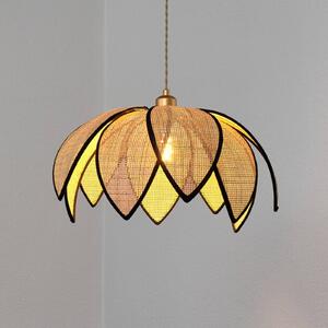 OSRAM Lampa wisząca Decor Rattan Lotus, możliwość ściemniania, kremowy / amber, salon / jadalnia, drewno, śródziemnomorski