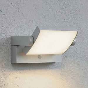 Lampa zewnętrzna z czujnikiem ruchu Sherin Lindby, aluminiowy / szary / cynkowy, aluminium, nowoczesny