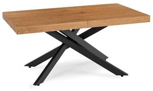 Stół Prostokątny Rozkładany HAMPTON 160-240 cm Dąb/Czarny do Jadalni Nowoczesny Loft