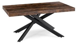 Stół Prostokątny Rozkładany HAMPTON 160-240 cm Dąb Rustykalny/Czarny do Jadalni Nowoczesny Loft
