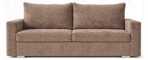Sofa z Funkcją Spania DRAVOS Ciemnobeżowa Sztruksowa Nowoczesna