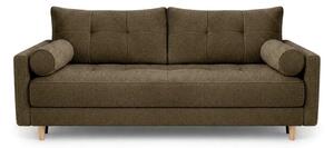 Sofa z Funkcją Spania LONAR Brązowa Boucle Nowoczesna