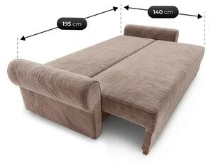 Sofa z Funkcją Spania RELON Beżowa Nowoczesna