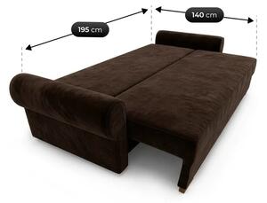 Sofa z Funkcją Spania RELON Brązowa Nowoczesna