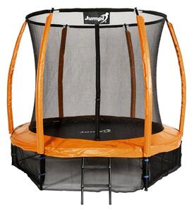 Trampolina Ogrodowa Jumpi 252cm/8FT Maxy Comfort Plus Pomarańczowa Z Wewnętrzną Siatką