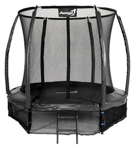 Trampolina Ogrodowa Jumpi 252cm/8FT Maxy Comfort Plus CZARNA Z Wewnętrzną Siatką