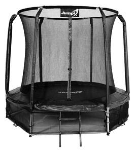 Trampolina Ogrodowa Jumpi 252cm/8FT Maxy Comfort Czarna Z Wewnętrzną Siatką